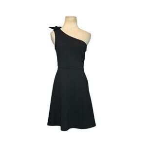 Banana Republic Black One Shoulder Fit and Flare Cocktail Dress Size 0
